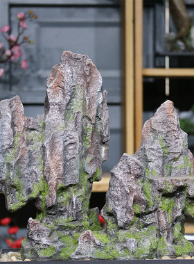 仿真景观假山摆件庭院园林盆景造景假山装饰摆设客厅玄关山水装饰
