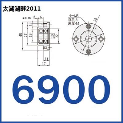 短型圆法兰双轴承座固定座BGREB6002ZZ BGREB6903ZZ BGREB6003ZZ