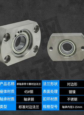 BHD带扣环单轴承对边法兰带座轴承座组件固定座BGCA BFF42包邮10