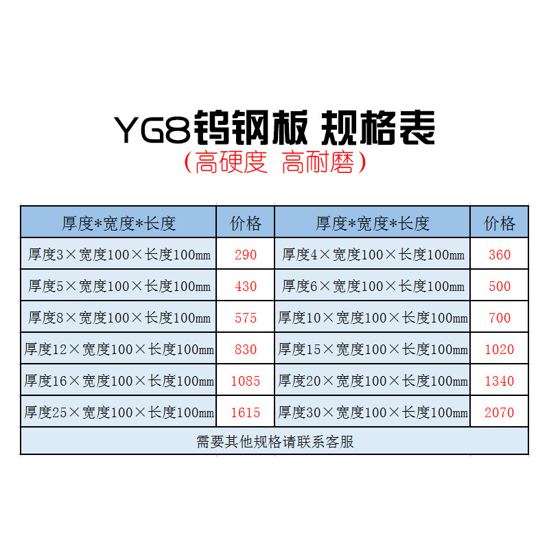 YG8钨钢板硬质合金条钨钢板材板块加宽冲压冲头材料耐磨钢板加工