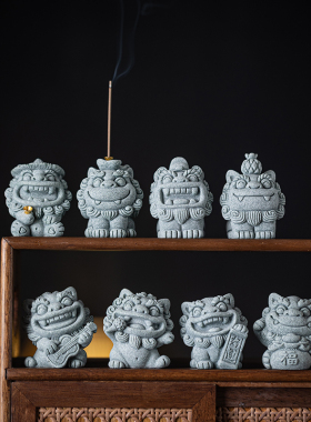 中式创意可爱个性风狮爷青砂石摆件家居客厅办公室桌面茶宠装饰品