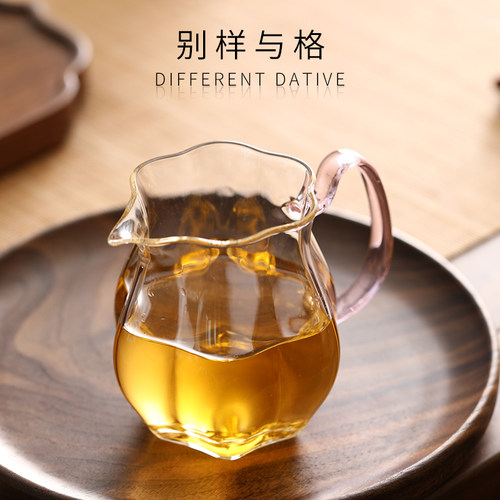 日式玻璃公道杯加厚透明耐热高温分茶器高档茶海公杯功夫茶具配件