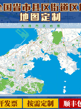 2025新款大连市区地图定制全国办公室挂图省市地图高清打印电子版