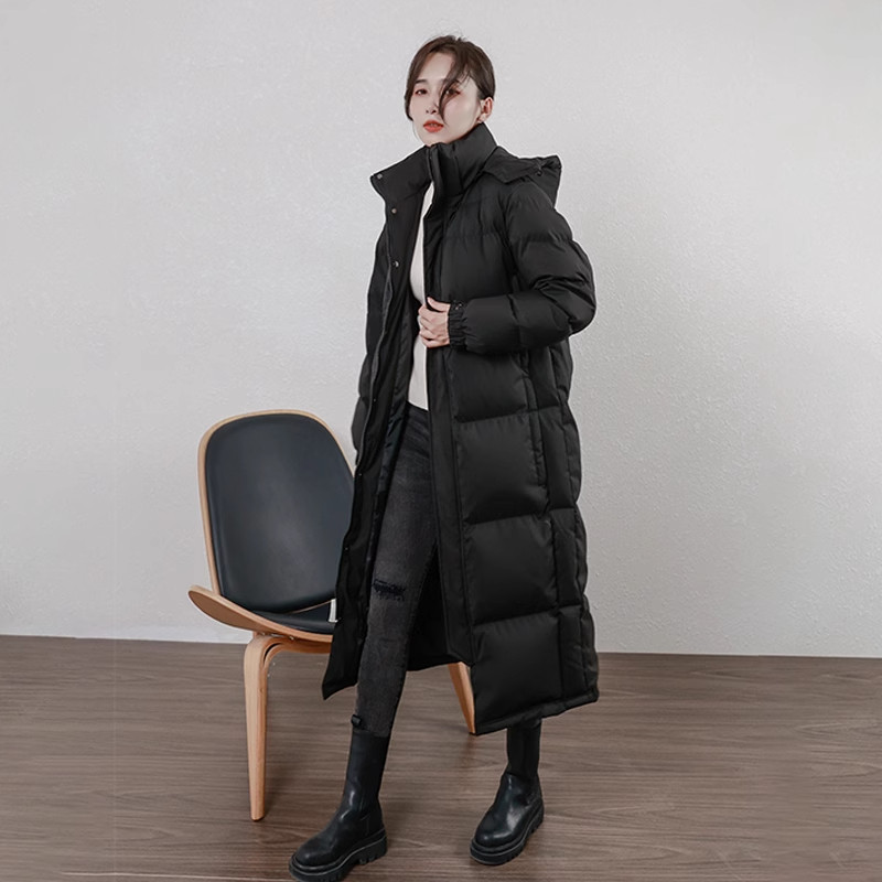 2024艺考中戏羽绒服情侣男女过膝长款宽松加厚抗寒保暖白鸭绒外套