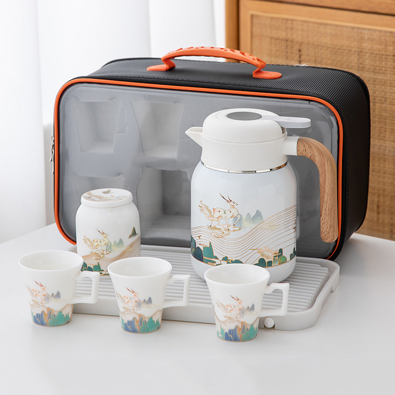 国潮茶具焖茶壶套组闷泡壶闷茶壶陶瓷内胆保温壶茶壶茶具套组便捷