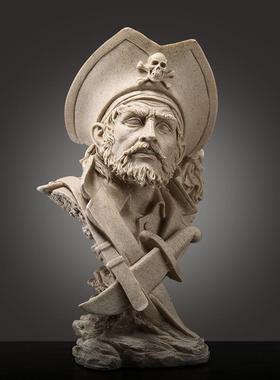 北欧创意简约抽象海盗船长工艺品摆件 家居隔断柜客厅装饰品