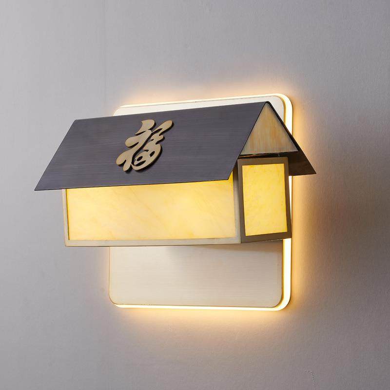 2022新中式户外庭院灯现代简约防水灯具灯饰别墅酒店仿云石壁灯