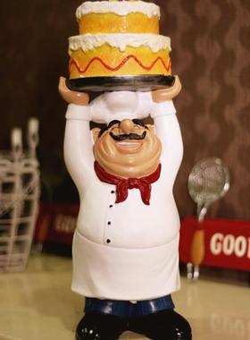 创意树脂工艺品厨师餐桌摆件时尚家居柜台桌面装饰品摆件道具摆设