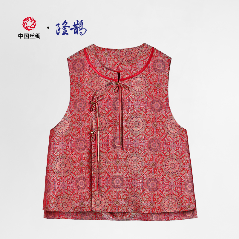 隆鹊上久楷青红地變龙纹高端女装