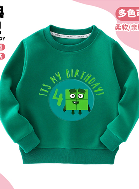 Number Blocks2025数字积木衣服男女童卡通圆领卫衣秋冬百搭上衣
