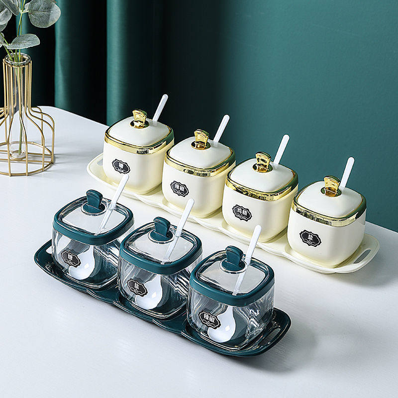 盐味精调料盒组合套装调料罐调味瓶家用调味盒厨房用品家用盐罐子,厨房/烹饪用具,调味瓶罐/调料研磨器,淘宝优惠券,粉丝福利购,淘宝优惠卷