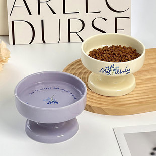 创意杯子宠物碗高脚猫碗猫咪食盆陶瓷猫碗狗狗喝水盆防打翻护颈椎