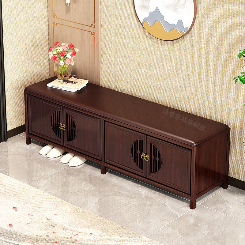 中古乌金木换鞋凳鞋柜可坐一体家用门口入户靠墙实木大容量储物柜,住宅家具,换鞋凳,淘宝优惠券,粉丝福利购,淘宝优惠卷