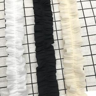 对折皱褶手工DIY玩具中间打折花边 辅料 双层雪纺布镶边服饰 裙摆