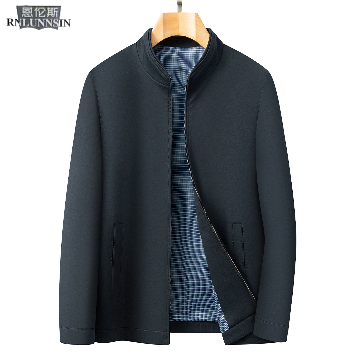 新款行政夹克男立领休闲棉质外套