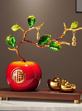新中式招财福果苹果摆件