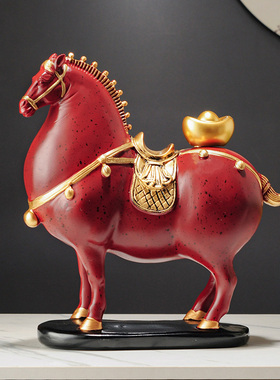 新中式马上有钱唐马摆件客厅玄关办公室摆设高级装饰新居乔迁礼物