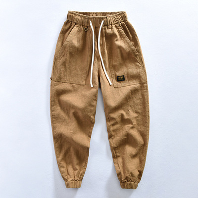 Z632男士夏季棉麻休闲长裤一件代发