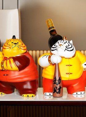 吉祥老虎公仔摆件新中式装饰本命年爆发创意礼盒客厅办公室工艺品