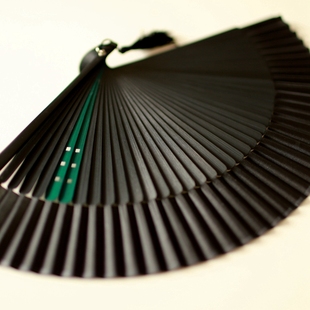 中国风江户日式 和风折扇和服扇工艺纯色不对称夹色女男扇子舞蹈扇