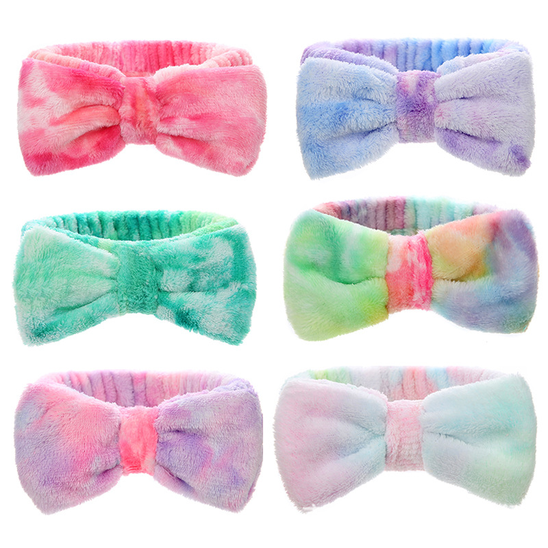 跨境货源扎染束发带亚马逊欧美新款吸汗头带化妆洗漱头巾头饰