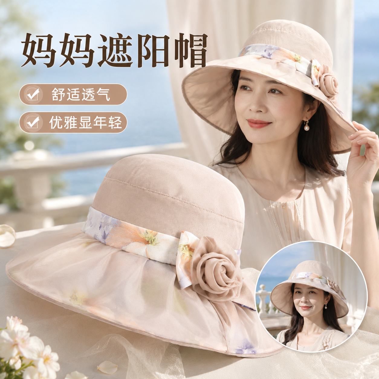 妈妈遮阳帽子女透气云南