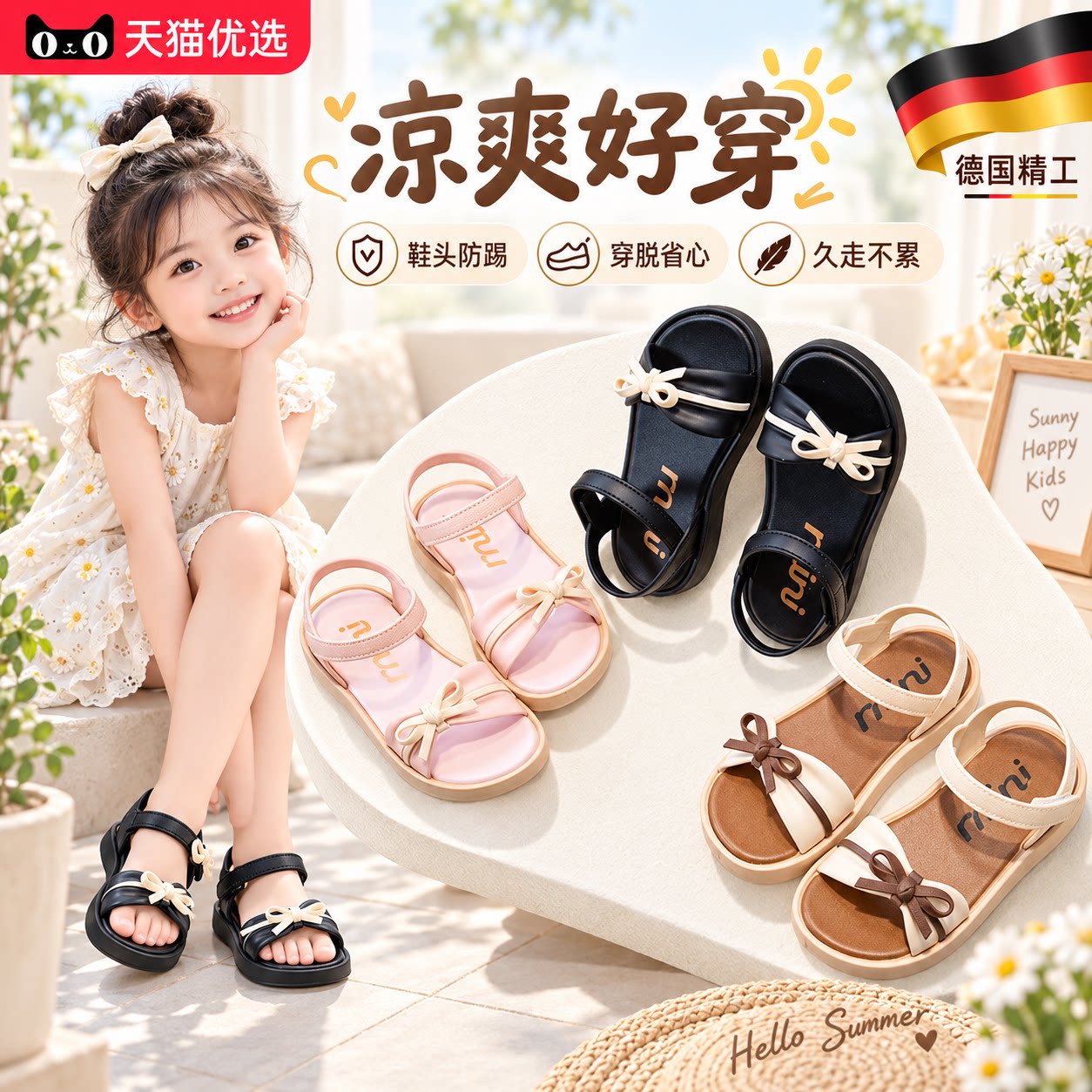 【德国精工】软底防滑运动凉鞋