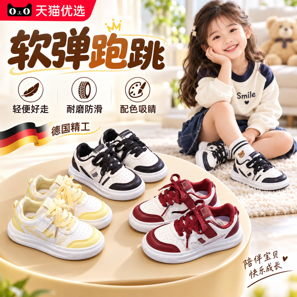 【德国精工】儿童魔术贴休闲鞋