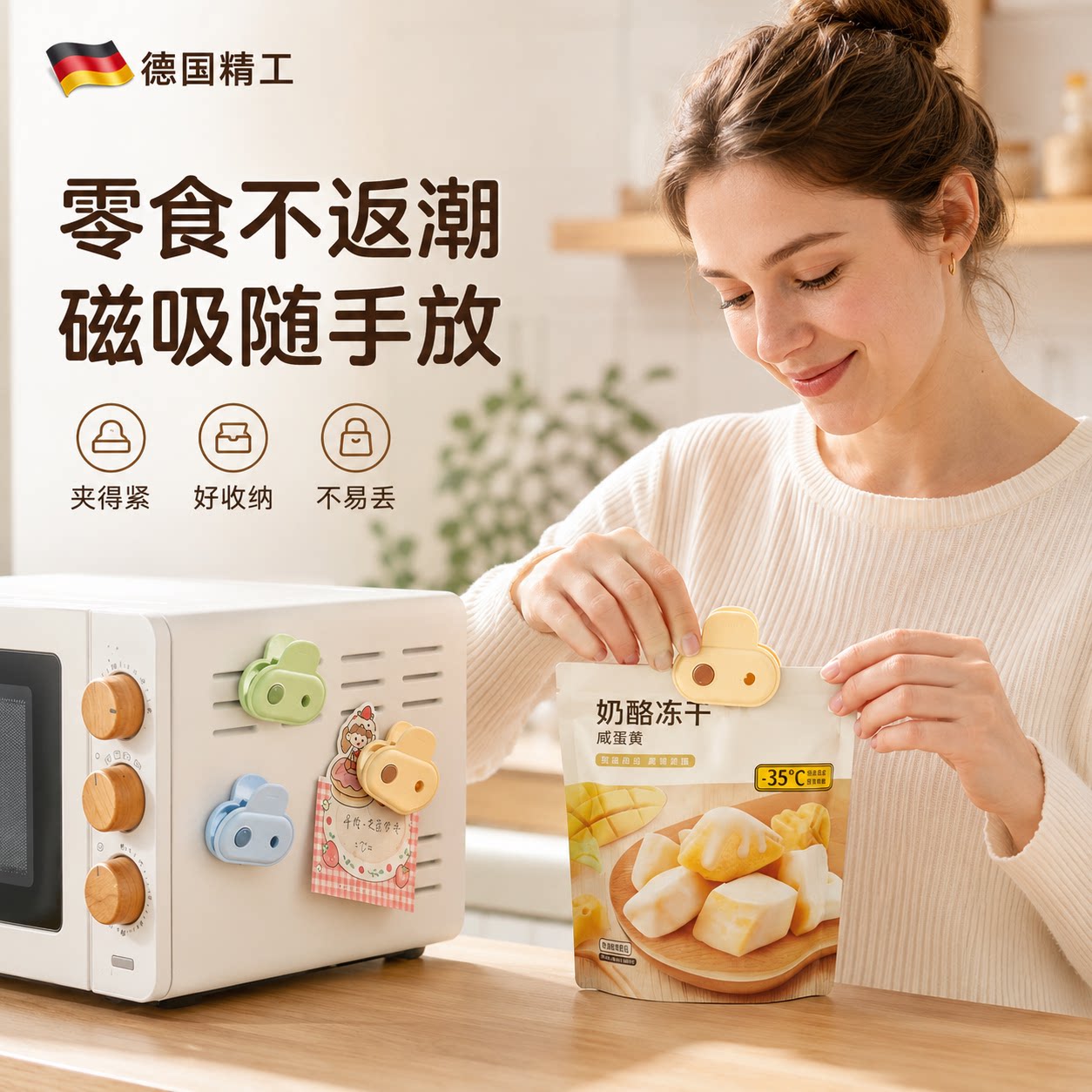 食品封口夹强力磁吸万能