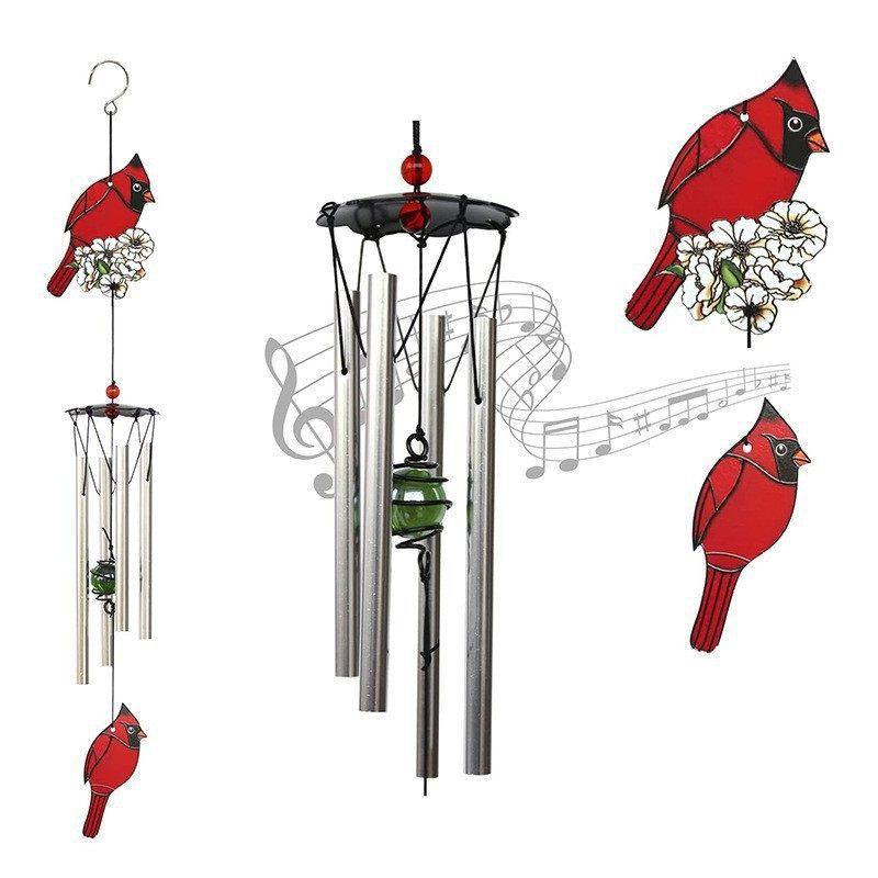 跨境金属音乐风铃创意欧式铝管户外家居花园礼物装饰小鸟风铃挂饰,家居饰品,风铃及配件,淘宝优惠券,粉丝福利购,淘宝优惠卷