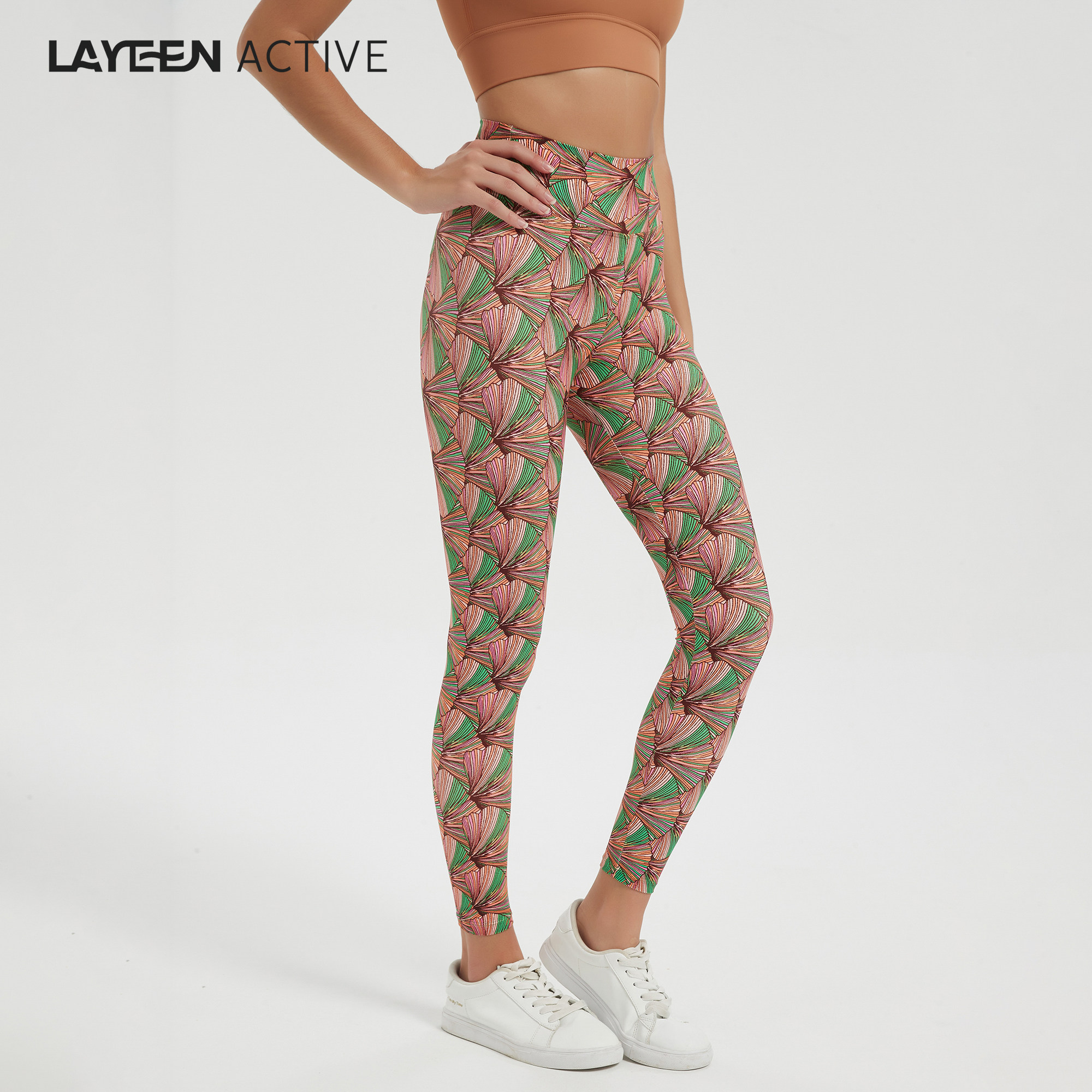 LAYEEN ACTIVE 花裤子 第五季节 中腰9分瑜伽健身防晒230061
