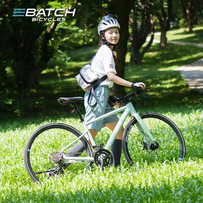 百琦(Batch) F1 平把公路车铝合金自带车灯城市通勤变速自行车