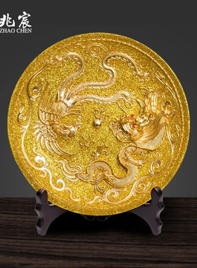 中国特色礼品送老外中国风北京特色礼品漆线雕盘8寸摆件工艺礼品