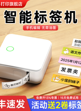 德佟P0标签打印机家用手持便携式蓝牙迷你小型热敏打价格价签智能标签机便签名字防水姓名贴透明贴纸打印机