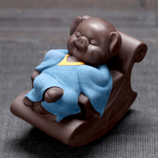 摇摇猪紫砂茶宠摆件精品可养手工茶玩茶桌茶台茶盘装饰品茶具配件