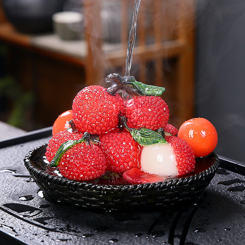 浇水变色荔枝茶宠摆件精品可养