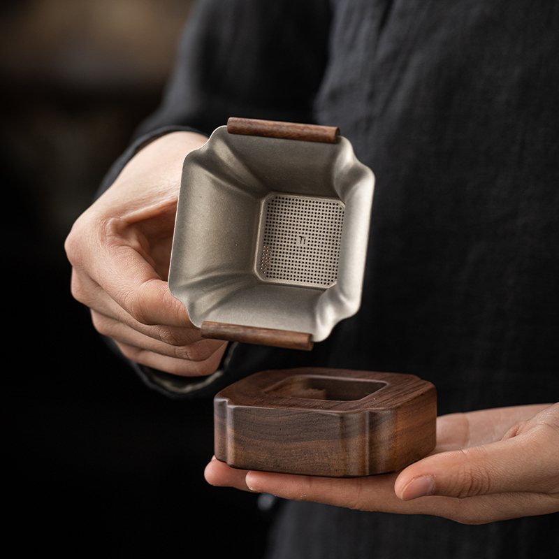 纯钛超细茶漏滤茶器泡茶过滤网器茶水分离器千孔滤茶器茶隔茶具配