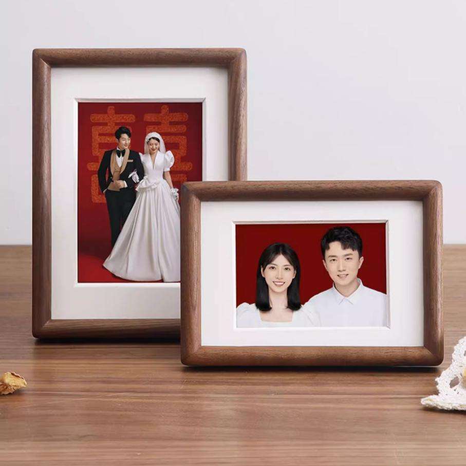 海马体结婚登记照相框摆台洗照片做成情侣婚纱照周年纪念6寸相册