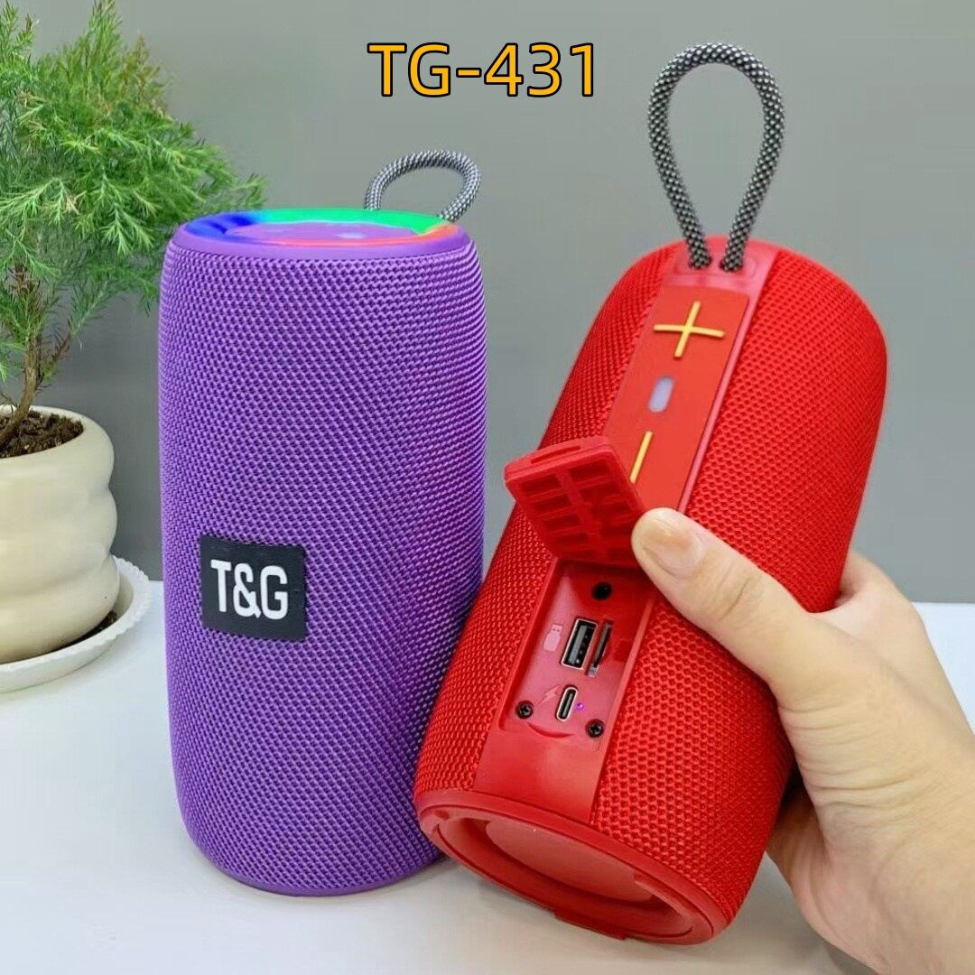 跨境电商爆款TG431蓝牙音箱户外便携无线插卡EQ音效LED光效低音炮