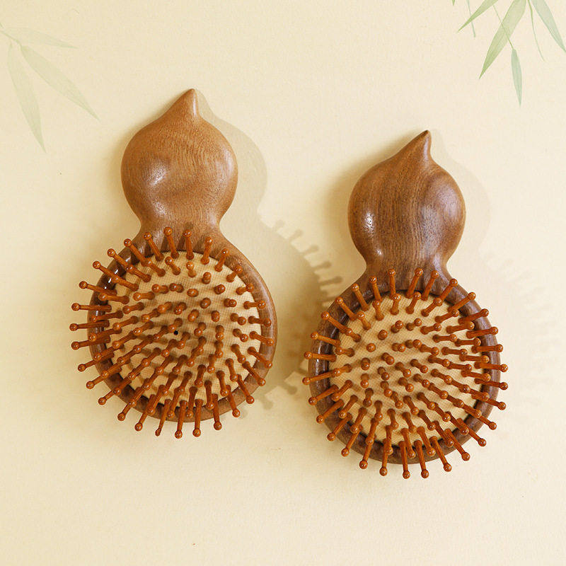 铁苏木(金檀木)气垫梳葫芦气囊梳头部经络按摩梳实木家用便携梳子,家庭/个人清洁工具,梳子/化妆梳/按摩梳,淘宝优惠券,粉丝福利购,淘宝优惠卷