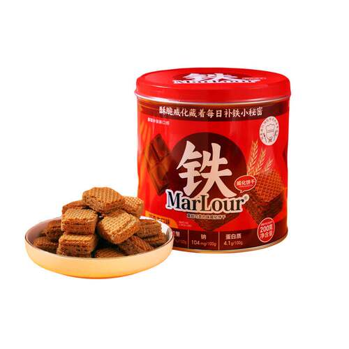 万宝路Marlour真丝巧克力味威化饼干含铁蛋白质健康办公室零食