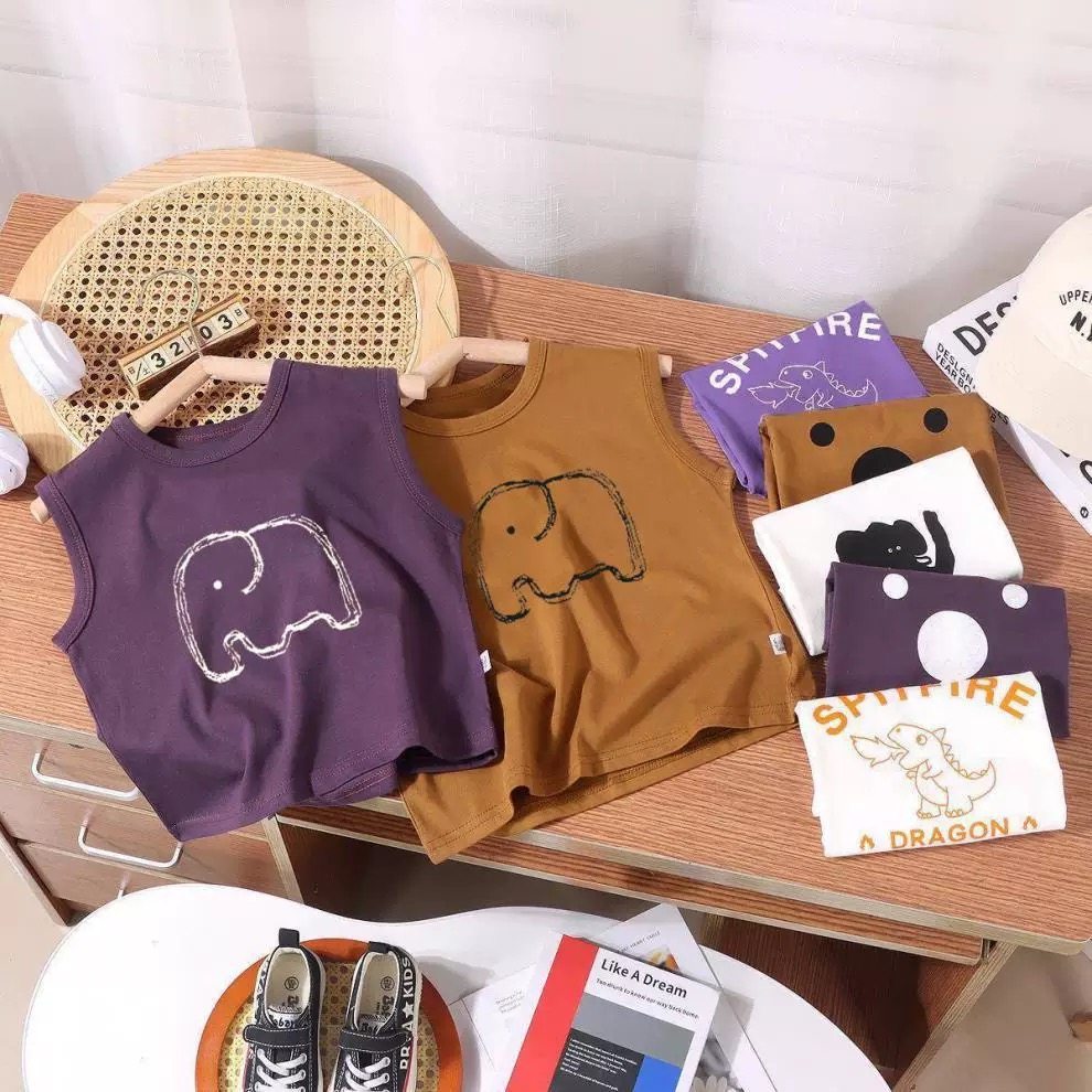 纯棉儿童卡通夏季新款无袖T恤男女宝宝休闲中小童百搭外穿背心潮,童装/婴儿装/亲子装,背心吊带,淘宝优惠券,粉丝福利购,淘宝优惠卷