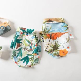 新款宠物衣服狗狗衬衫 夏季薄款猫咪泰迪贵宾衣服夏威夷海滩衣服