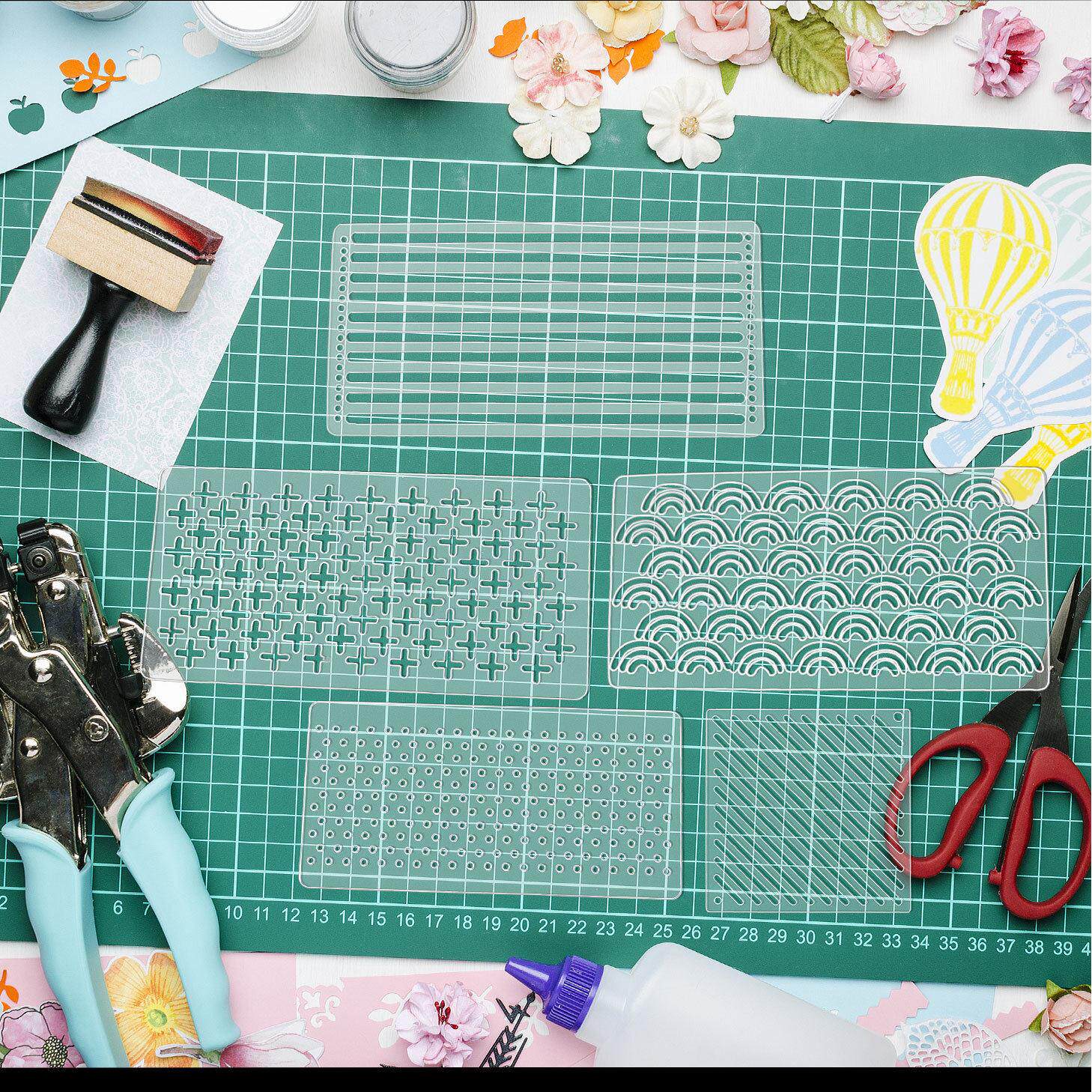 亚马逊新款透明亚克力生子模版DIY衍缝临摹刺绣图案绘图工具