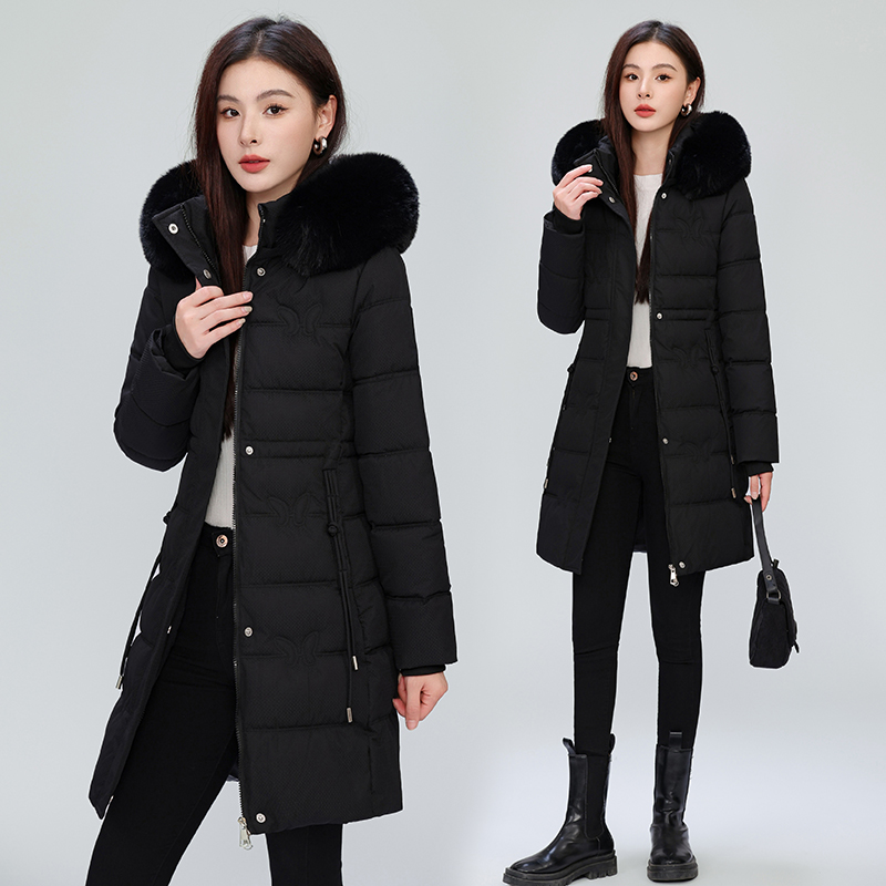 超好看修身羽绒棉服孕妈中长款冬