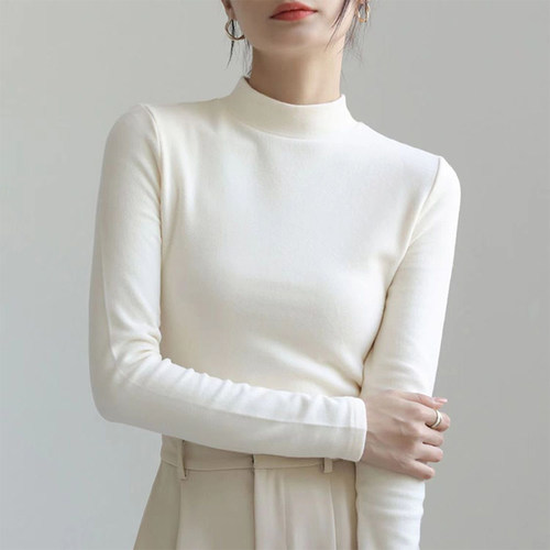 韩版德绒半高领打底衫孕妈秋冬