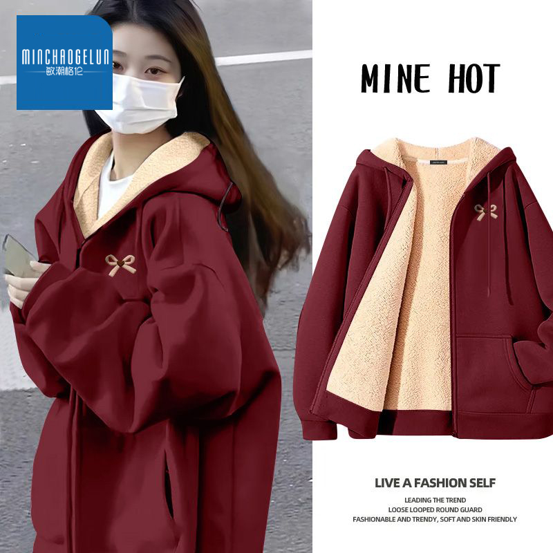 孕妇装加绒加厚卫衣外套冬季新款