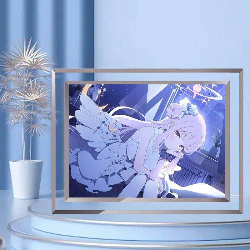 碧蓝档案圣园未花周边水晶玻璃相框摆台摆件定制照片朋友纪念礼物