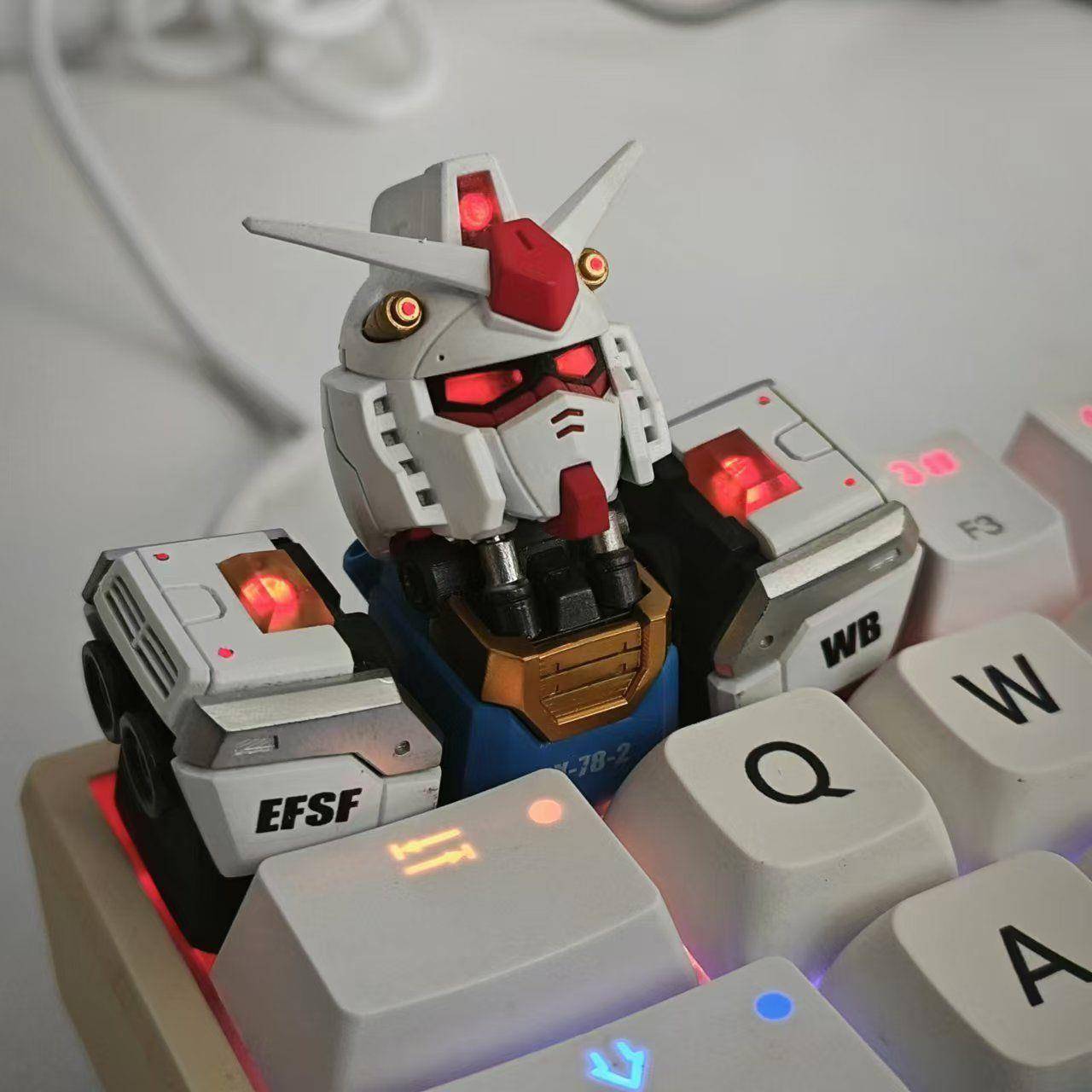 元祖高达三连键帽 立体透光透上灯位械键盘个性按键机动战士高达
