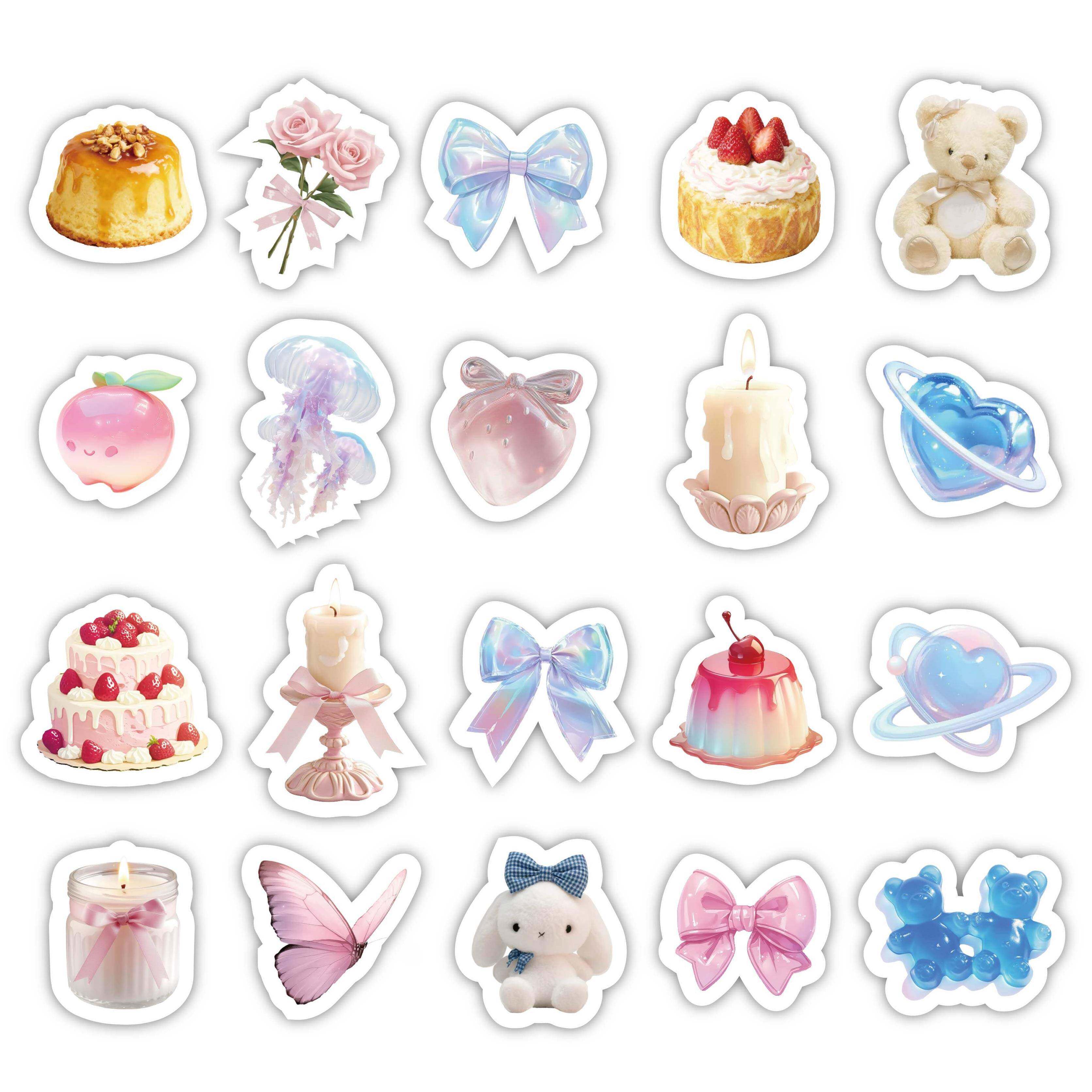 110张高颜值装饰贴画甜美少女心卡通清新日常贴纸可爱ins风自粘